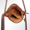 ADBG236 American Darling Handcrafted Western Cross body Bag with Woven Saddle Blanket and Fringes