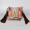 ADBG236 American Darling Handcrafted Western Cross body Bag with Woven Saddle Blanket and Fringes
