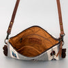 ADBG236 American Darling Handcrafted Western Cross body Bag with Woven Saddle Blanket and Fringes