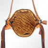 ADBG236 American Darling Handcrafted Western Cross body Bag with Woven Saddle Blanket and Fringes