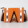 ADBG236 American Darling Handcrafted Western Cross body Bag with Woven Saddle Blanket and Fringes