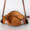ADBG236 American Darling Handcrafted Western Cross body Bag with Woven Saddle Blanket and Fringes