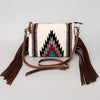 ADBG236 American Darling Handcrafted Western Cross body Bag with Woven Saddle Blanket and Fringes