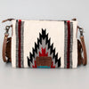 ADBG236 American Darling Handcrafted Western Cross body Bag with Woven Saddle Blanket and Fringes