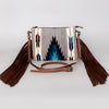 ADBG236 American Darling Western Cross body Bag with Saddle Blanket & Fringes