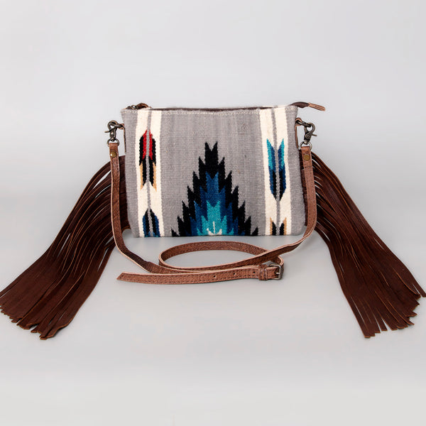ADBG236 American Darling Western Cross body Bag with Saddle Blanket & Fringes