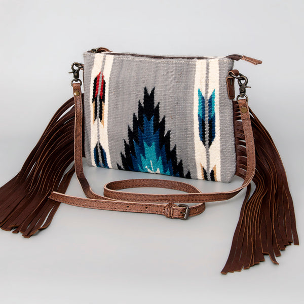 ADBG236 American Darling Western Cross body Bag with Saddle Blanket & Fringes