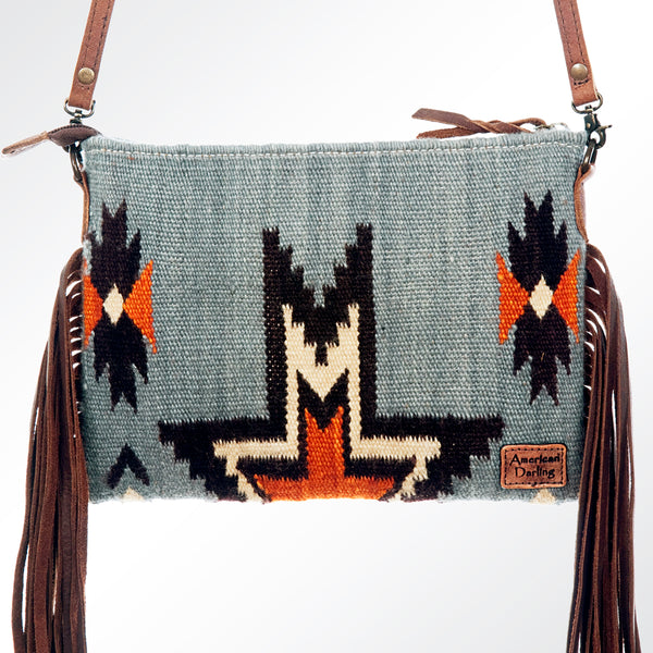 ADBG236 American Darling Western Cross body Bag with Saddle Blanket & Fringes