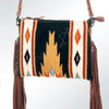 ADBG236 American Darling Handcrafted Cross body Bag with Hand-Woven Saddle Blanket & Fringes