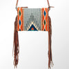 ADBG236 American Darling Handcrafted Western Cross body Bag with Woven Saddle Blanket and Fringes