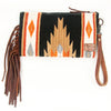 ADBG344 American Darling Hand Tooled Saddle Blanket Wristlet Bag