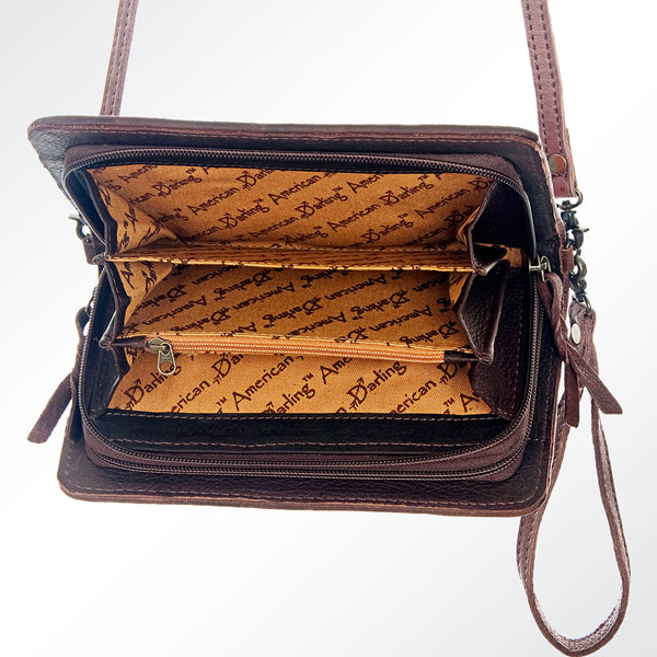 ADBG485 Southwestern Wool Organizer Bag with Leather Trim & Crossbody Strap