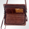 ADBG485 Southwestern Wool Organizer Bag with Leather Trim & Geometric Pattern