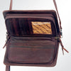 ADBG485 Multicolor Southwestern Wool Organizer Bag with Leather Trim & Crossbody Strap