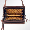 ADBG485 Multicolor Southwestern Wool Organizer Bag with Leather Trim & Crossbody Strap