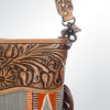 ADBG510 American Darling Cross body Bag - Hand Tooled Floral Leather & Woven Saddle Blanket