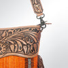 ADBG510 American Darling Cross body Bag - Hand Tooled Floral Leather & Woven Saddle Blanket