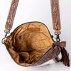 ADBG510 American Darling Tooled Leather & Saddle Blanket Crossbody Bag - Western Fringe Purse