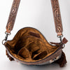ADBG510 American Darling Tooled Leather & Saddle Blanket Crossbody Bag - Western Fringe Purse