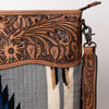 ADBG510 American Darling Tooled Leather & Saddle Blanket Crossbody Bag - Western Fringe Purse