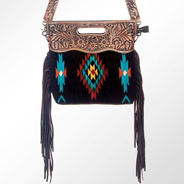 ADBG610 American Darling Hand Tooled Floral & Saddle Blanket Western Signature Cross Body Bag