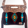 ADBG610 American Darling Hand Tooled Floral & Saddle Blanket Western Signature Cross Body Bag
