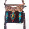 ADBG610 American Darling Hand Tooled Floral & Saddle Blanket Western Signature Cross Body Bag
