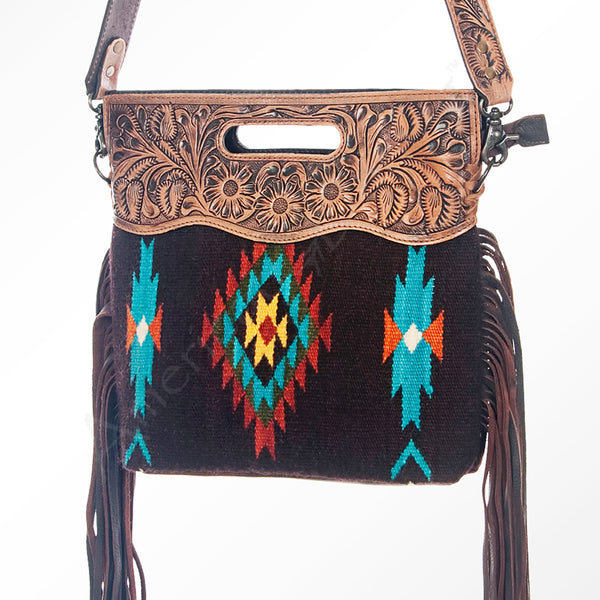ADBG610 American Darling Hand Tooled Floral & Saddle Blanket Western Signature Cross Body Bag