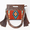ADBG610 American Darling Hand Tooled Floral & Saddle Blanket Western Signature Cross Body Bag