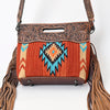 ADBG610 American Darling Hand Tooled Floral & Saddle Blanket Western Signature Cross Body Bag