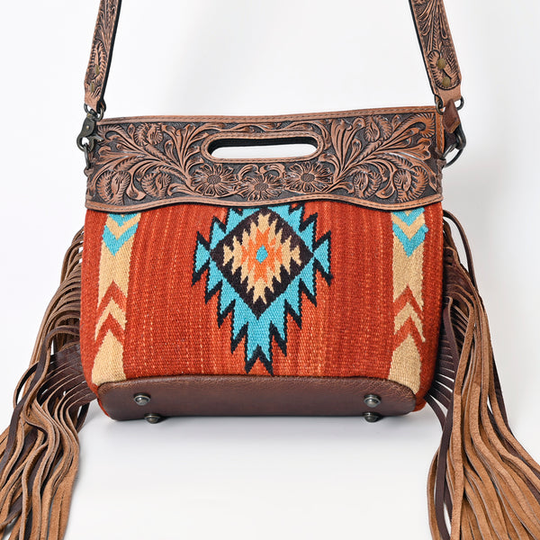 ADBG610 American Darling Hand Tooled Floral & Saddle Blanket Western Signature Cross Body Bag