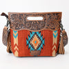 ADBG610 American Darling Hand Tooled Floral & Saddle Blanket Western Signature Cross Body Bag