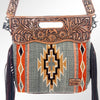 ADBG610 American Darling Hand Tooled Floral & Saddle Blanket Western Signature Cross Body Bag