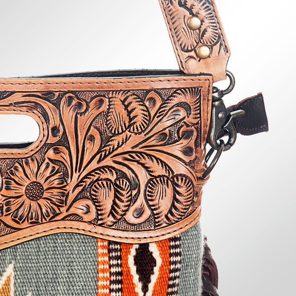 ADBG610 American Darling Hand Tooled Floral & Saddle Blanket Western Signature Cross Body Bag