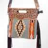 ADBG610 American Darling Hand Tooled Floral & Saddle Blanket Western Signature Cross Body Bag