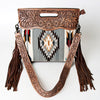 ADBG610 American Darling Hand Tooled Floral & Saddle Blanket Western Signature Cross Body Bag
