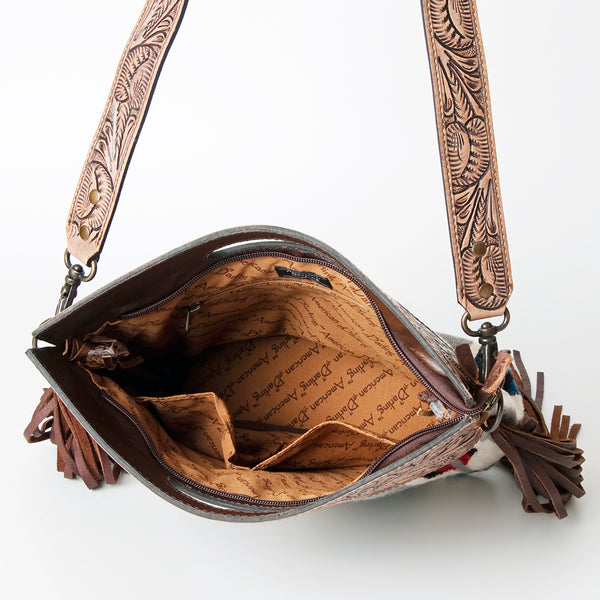 ADBG610 American Darling Hand Tooled Floral & Saddle Blanket Western Signature Cross Body Bag