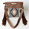 ADBG610 American Darling Hand Tooled Floral & Saddle Blanket Western Signature Cross Body Bag