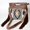ADBG610 American Darling Hand Tooled Floral & Saddle Blanket Western Signature Cross Body Bag