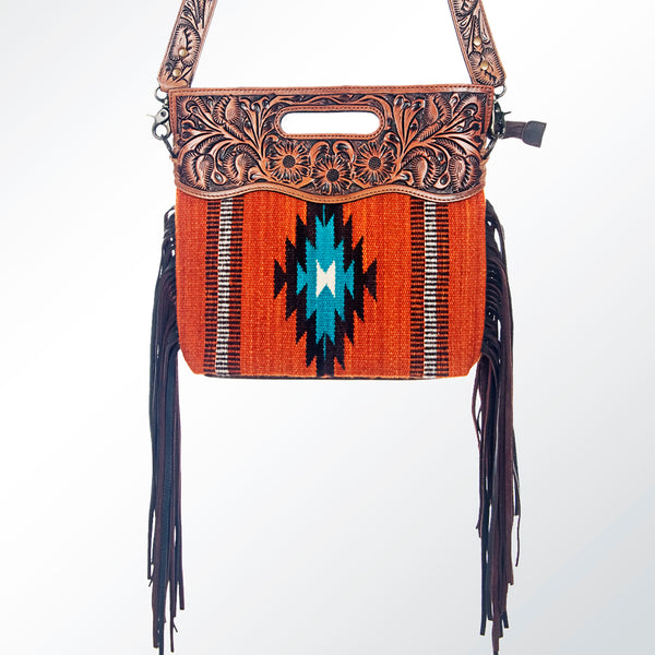 ADBG610 American Darling Hand Tooled Floral & Saddle Blanket Western Signature Cross Body Bag