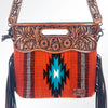 ADBG610 American Darling Hand Tooled Floral & Saddle Blanket Western Signature Cross Body Bag