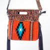 ADBG610 American Darling Hand Tooled Floral & Saddle Blanket Western Signature Cross Body Bag