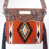 ADBG610 American Darling Hand Tooled Floral & Saddle Blanket Western Signature Cross Body Bag