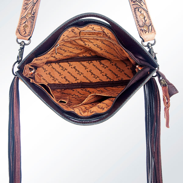 ADBG610 American Darling Hand Tooled Floral & Saddle Blanket Western Signature Cross Body Bag