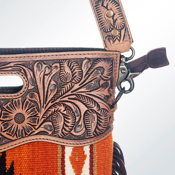 ADBG610 American Darling Hand Tooled Floral & Saddle Blanket Western Signature Cross Body Bag
