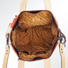 ADBG573 Southwestern Wool Tote with Geometric Pattern Natural Leather Straps & Tassel