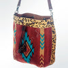 ADBG574 American Darling Hand Woven Saddle Blanket & Hair-On Cowhide Western Bucket Bag