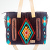 ADBG575 American Darling Western Woven Saddle Blanket & Tooled Leather Fringe Bag