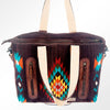 ADBG575 American Darling Western Woven Saddle Blanket & Tooled Leather Fringe Bag