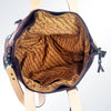 ADBG575 American Darling Western Woven Saddle Blanket & Tooled Leather Fringe Bag